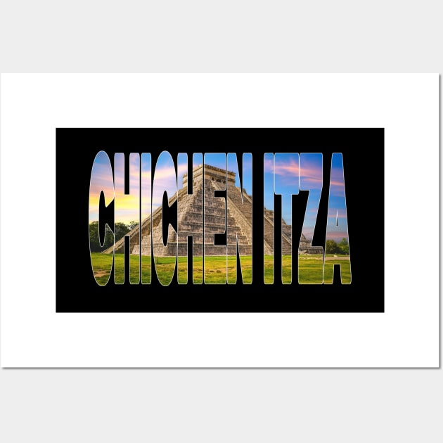 CHICHEN ITZA - Mexico Ancient Ruins with Sunset Glow Wall Art by TouristMerch